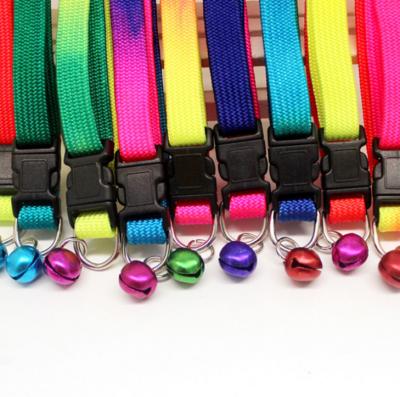 China New Hot Selling Summer Pet Stocked Leashes Collars Forming Multicolor Bell Pet Nylon Collars High Grade for sale