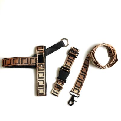 China Fashion Loose Design Nylon Braided Designers Retractable Dog Harness Collar And Leash Set For Dog for sale