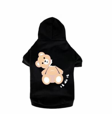 China New Style Design Stocked Bear Logo Hoodie Cloth Pet Dog Clothes Winter Drawstring Clothes Dogs for sale