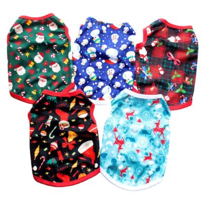 China Fashion Manufacturer Direct Supply Five Color Optional Colorful Stretchy Vest Pet Christmas Dog Clothing for sale