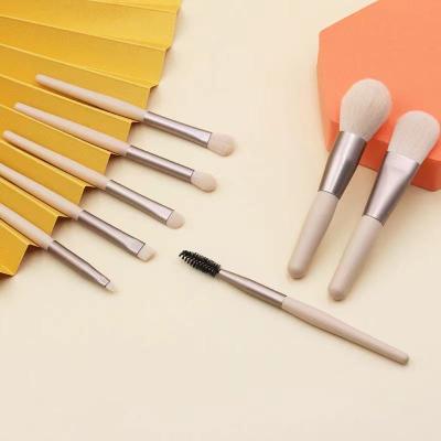 China Angular Blush Professional Makeup Brushes 8Pcs Set With Bag Base Natural Hair Eyeshadow Make Up Blush Tool Kit Beauty Maquiagem for sale