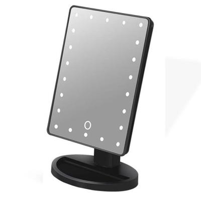 China Lit 22 Lights and LED Touch Screen Dimming Natural Daylight Makeup Mirror, Detachable Makeup Mirror, Dual Power Supply for sale