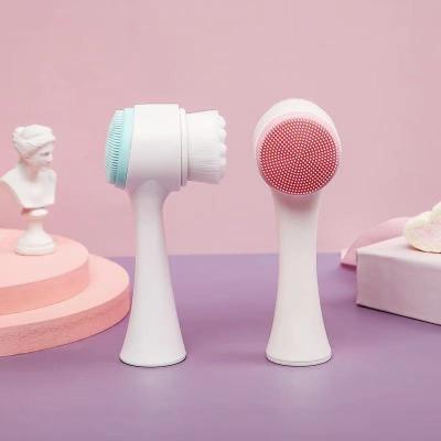 China Other The Best-selling Products For Exfoliating Double-Sided Waterproof Beauty Brush Tools Manual Silicone Facial Cleansing Brush for sale