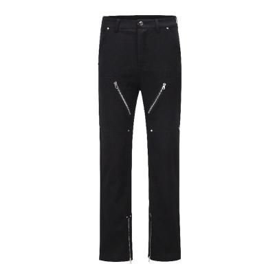 China Anti-wrinkle 2023 New Arrivals Design Casual Overalls Men's High Street Dark Style Zipper Black  Trousers & Pants for sale