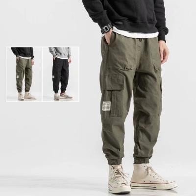 China Anti-wrinkle Spring New Arrival Large Pocket Contrasting Color Workwear Casual Pants for sale