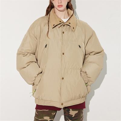 China Sustainable 2023 Wholesale Puffer Coat Winter Solid Color Windproof Turn-down Collar Coat Unisex for sale