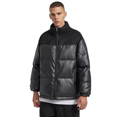 China Anti-wrinkle Clothing Factory Men Coat Winter Thick Cotton Patchwork Windproof Coat for sale