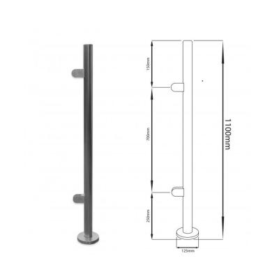 China Modern Factory Direct Sales Diy Easy Install Round Or Square SS304 Stainless Steel Fence Column for sale