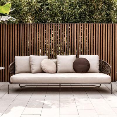 China View 3 Seat Modern Modern Aluminum Rope Woven Patio Sofa Sofa Hotel Garden Outdoor Sofa for sale