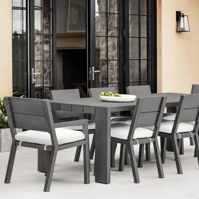 China Modern New Arrival Luxury Aluminum Outdoor Furniture Metal Garden Set Customized 6 Or 8 Seat Dining Tables And Chairs for sale