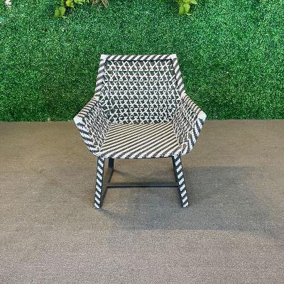 China Modern hot sale kd outdoor hotel restaurant rattan woven dining chair aluminum armchair villa yard living wicker garden chair for sale