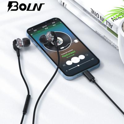 China Wholesale Perfect Good Quality Noise BOLN Black Wired Earphone With IOS Plug For Mobile Phones Or Tablets Earphone for sale