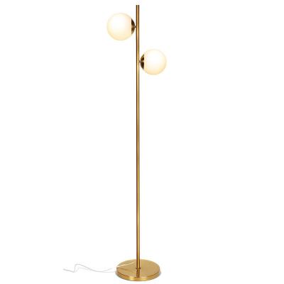 China Mid Century Modern Floor Lamp For Living Room Contemporary LED Standing Gold Corner Light Pole Lamp For Office Bedroom Study for sale