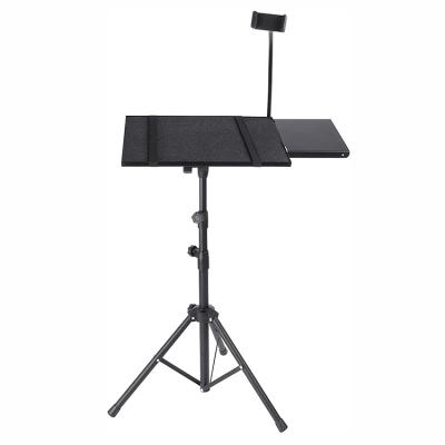 China (Height)Adjustable Projector Laptop Tripod Stand Computer Tablet DJ Equipment Stand Mount with Gooseneck Phone Holder and Mouse Tray for sale