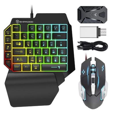 China Backlight Ultra Thin Wired Mechanical Keyboard and RGB Mouse Converter Combo Set with Rainbow Backlight for PS4/PS5/Switch/xbox One/X/S for sale