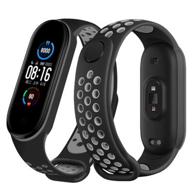 China Rubber Strap for Band 6 5, Silicone Anti-sweat Replacement Xiaomi MI Wrist Strap for MiBand 3 4, Sports Wristband Wristband Accessories for sale