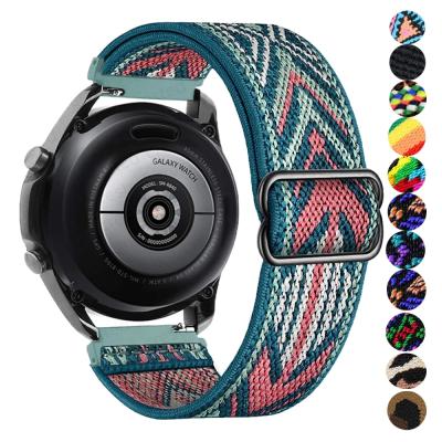 China Fabric Nylon Strap for Samsung Watch 3/Galaxy 2/Gear S3/amazfit Watch 3/Galaxy 2/Gear S3/amazfit Active Adjustable Elastic Strap Huawei GT/2/2E/Pro for sale