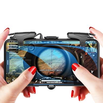 China 2021 Universal Touch Buttons Pubg Game Controller 4 Fingers Operation Joystick Triggers Fortress Night Handheld High Frequency Game Controller for sale