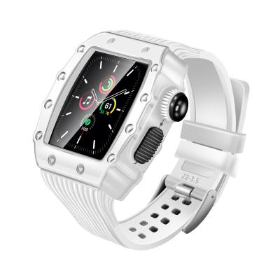 China Silicone is very soft metal case suitable for AppleWatch strap apple watch with original protective shell and wrap 44mm film for sale