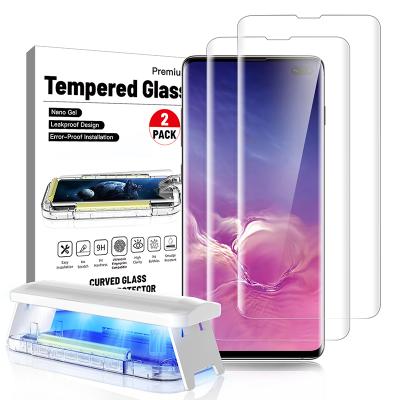 China FactoryPrice Cell Phone UV Tempered Glass Protector Screen Protector Mobile Phone Glue Full 9H Glue For Samsung S10 S10plus Special For Curved Screen for sale