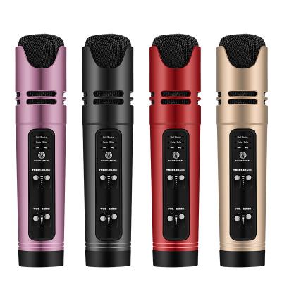 China Handheld Microphone Online Live Streaming Star and Youtube Video Condenser Microphone Sing Recording Karaoke for Mobile Phone Computer Aid Voice 6 for sale