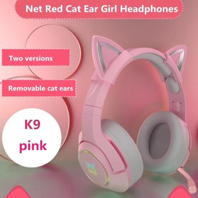 China ONIKUMA Pink Neckband Gaming Headset with Detachable Cat Ears, for PS5, PS4, Xbox One (Adapter Not Included), Nintendo Switch, PC, with Su for sale