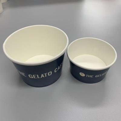 China Factory Price Disposable Ice Cream Packaging Eco Friendly Paper Cups With Lid Spoon for sale