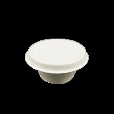 China Biodegradable Eco-friendly Disposable Cup Lids 2oz Teste Sugarcane Bagasse Paper Pulp Season Cup Lid for sale