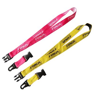 China Fashoin Promotional Pink Lanyard Neck Strap Woven Custom Yellow Detachable Lanyard for sale