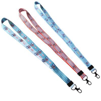 China Fashiontable Hot Selling Full Color Print Key Chain Card Neck Rope Can Be Customized Logo Polyester Lanyard for sale