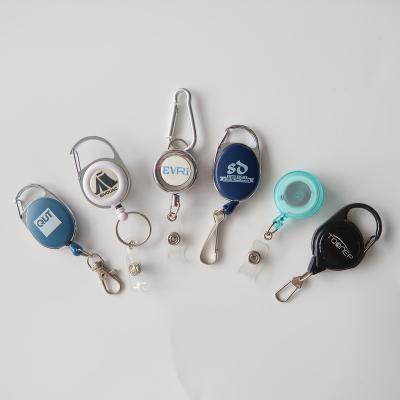 China Retractable Clear Full Color Badge Reel Single ID Card Custom Badge Reel For Key Holder for sale