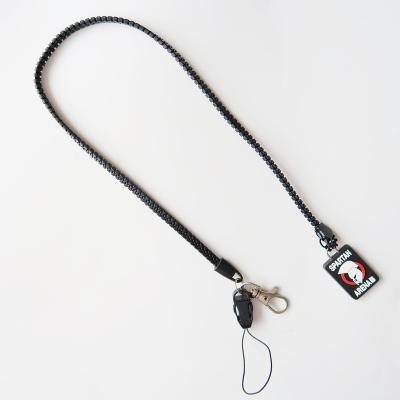 China High Quality Simple Neck Zipper Strap Lanyard With Rubber ID Badge Holder Phone Lanyard for sale