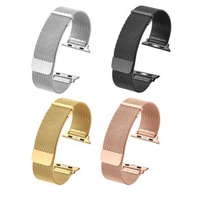 China Good Quality SUS444 38 42 Mm Milanese Mesh Watch Strap Loop Band England Style Magnetic Bands For Apple Watch Se 7 Series 6 5 4 3 2 for sale