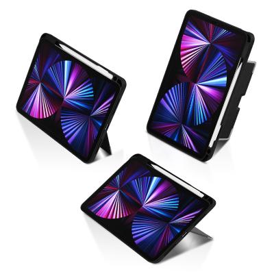 China Super Slim Vertical Convenient Wholesale Flip Tablet Cases Covers Metal Spin Axis Display Stand Design Metal Spin Axis Pro 11 inch iPad for sale