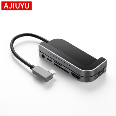 China For iPad Pro 11 (2018/2020) AJIUYU Type-C iPad HUB USB C Dock For Pro 11 12.9 2018 2020 Tablets 6 USB 3 Port PD Splitter Adapter Converter .0 iPad HD 3.5mm in 1 for sale