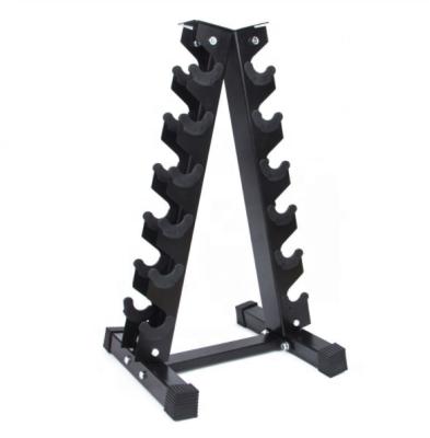 China 6pairs 8pairs Commercial Dumbbell Rack Rubber Coated Steel Dumbbell Rack For Sale for sale