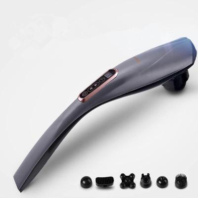 China 2021 5in1 Electric Infrared Rechargeable Cordless Neck Body Massage Hammer Heat Handheld Percussion Massager for sale