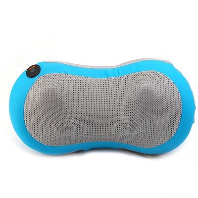 China Blue Neck Car Peanut Shape Compress Massager and Massage Pillow Neck Shiatsu Massage Home Electric Pillow for sale