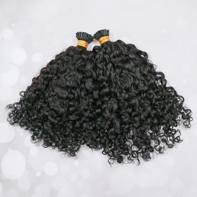 China Kinky Curly Kinky Curly Hair Extensions Keratin I Tip Kinky Curly Raw Micro Human Hair Extensions Links for sale