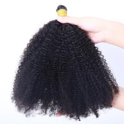 China Virgin Curly I Tip Curly Curly Hair Extension High Quality Virgin Curly Cuticle Lined Indian Raw I Tip Hair for sale