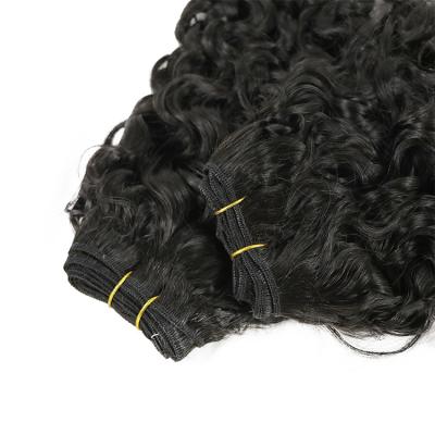 China Wholesale Raw Unprocessed Deep Wave Hair Products Indian Remy Human Hair Weft Curl Hair Wefts for sale