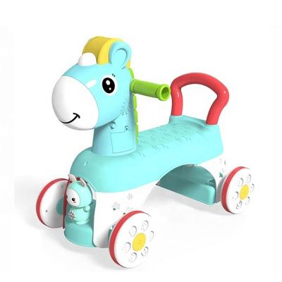 China Ride On Toy Cartoon Horse Ride On Car Vehicle Toy Baby Learning Walker Toddler Electric Car Early Infant Scooters With Music Toys for sale