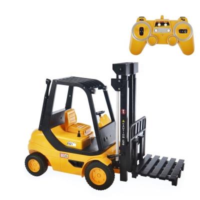 China RC Model Light Engineering Vehicle 1:8 Scale Truck Dummy Remote Control Forklift Toy With Radio Control Sound Car Toys for sale