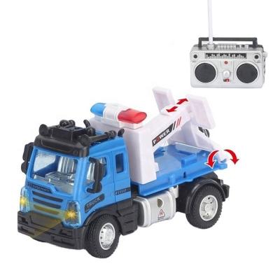 China New 1:64 RC model toy truck for children radio control remote control simulation towing transport trailer car toys with lights for sale