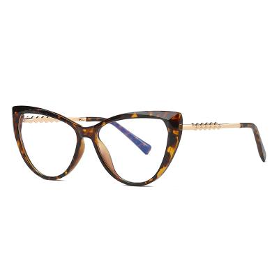 China NWOGLSS 2062 Retro Alloy Cat Eye Transparent Blue Light Environmental Friendly Blocking Glasses for sale