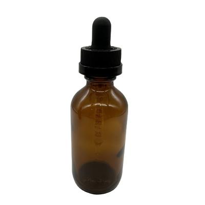 China Child-Proof 1oz Amber boston round bottle with childproof dropper cap for sale