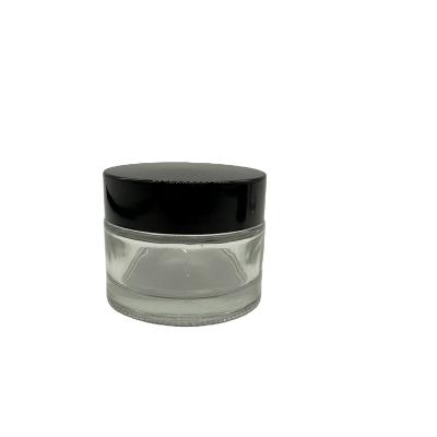 China Facial cream 50g cosmetic glass jar skincare cream container for personal care product for sale