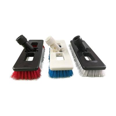 China Sustainable Hot Selling Plastic Heavy Duty Swivel Scrub scrubbing Brush Head with Retractable Long Handle for Floor Scrub Cleaning for sale