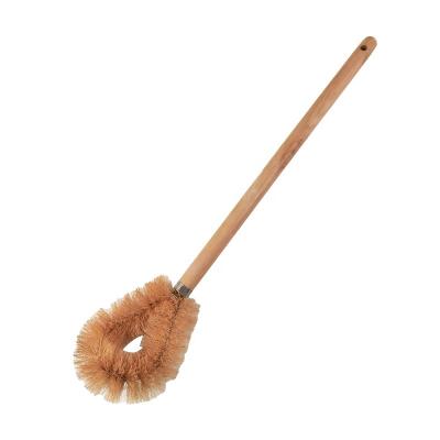 China Sustainable Eco friendly Modern Cheap Toilet Bowl Brush with Hygienic Long Wood Handle and Angled Bristles for Toilet bowl Cleaning for sale