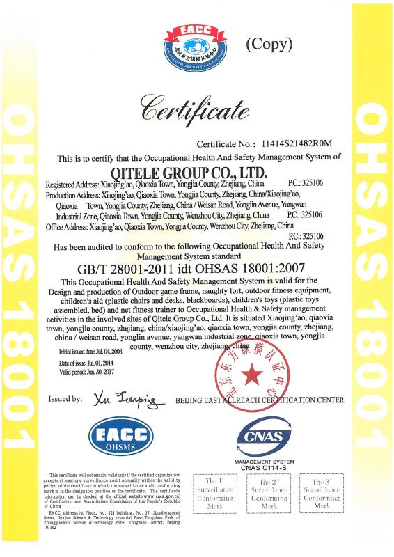 OHSAS 18001:2007 - QITELE GROUP CO., LTD CHINA